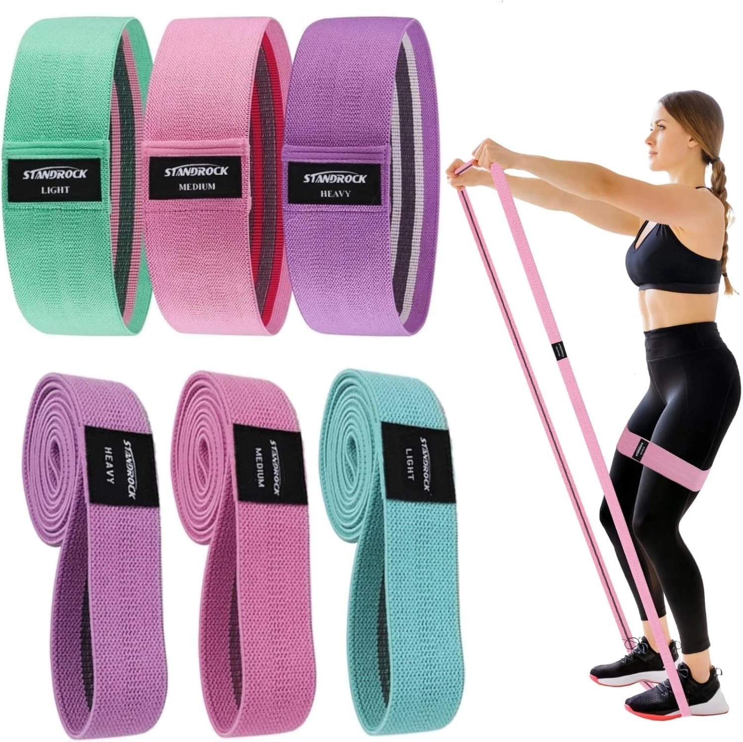 Fabric Resistance Bands Working Out 3 & 4 Levels Booty Bands Long Resistance