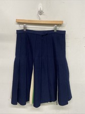 60s/70s Box Pleated Skirt Sz 16 Navy Blue