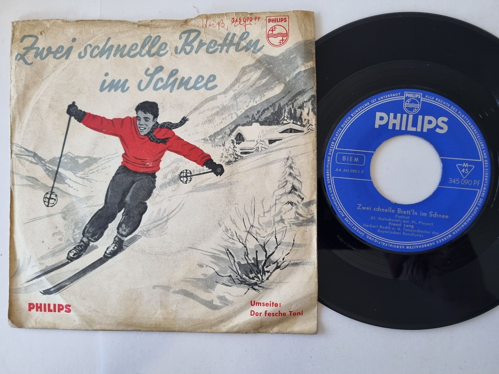 Franzl Lang - Zwei schnelle Brett'l im Schnee 7'' Vinyl Germany