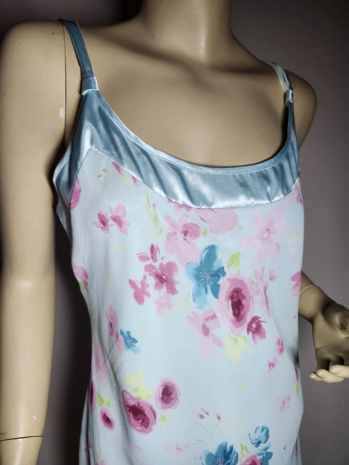 Camisola encantadora azul transparente rosa sobreposição flutuante e cetim grande nova sem etiquetas  - Imagem 3 de 4