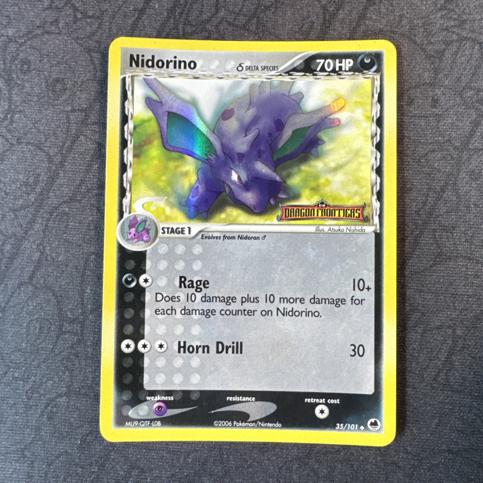 Nidorino (Delta Species) 35/101 Dragon Frontiers Reverse Holo Pokemon