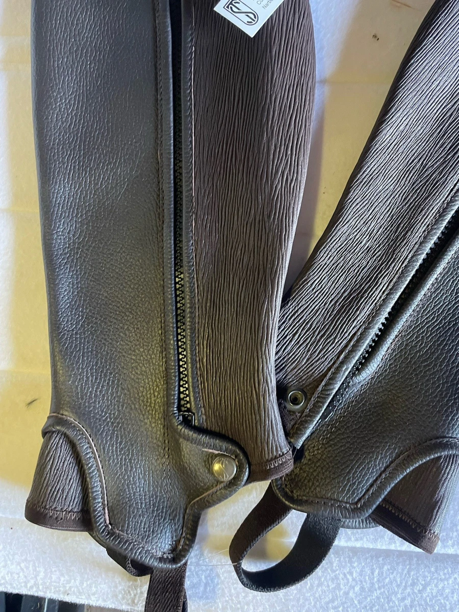 Demi-chaps Tredstep Ireland Original, Daim Noir, Taille C15/H17, Très Bon état