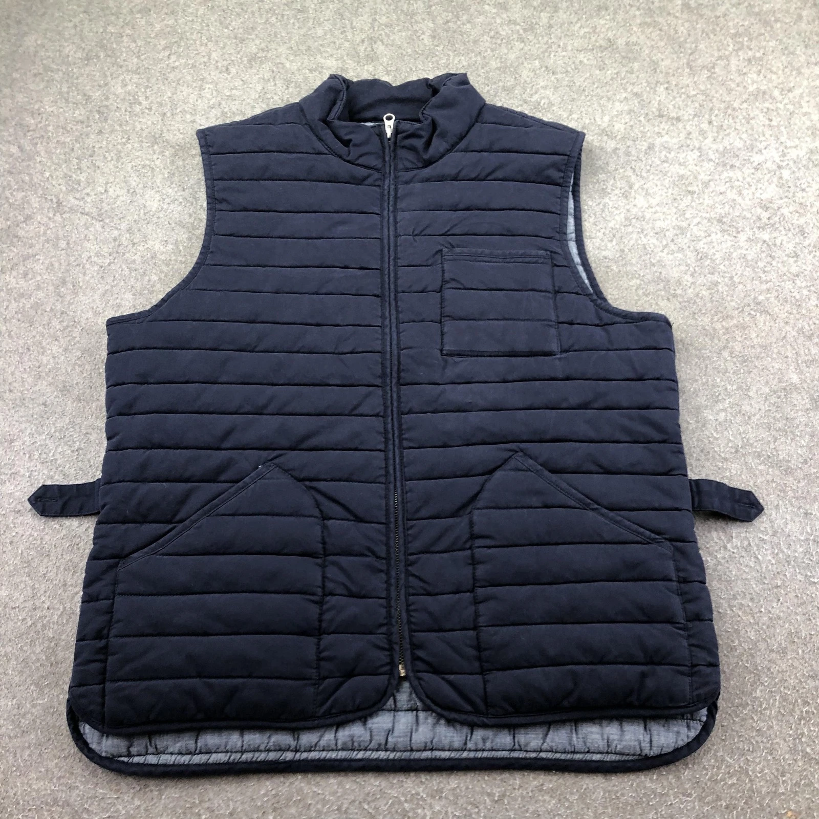 Nordstrom Vest Mens Large Blue Quilted Full Zip Padded Casual Outdoor