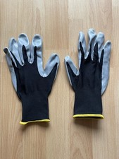 KINGCRAFT Gummierte Arbeits-/Garten-Handschuhe, Schwarz/Grau/Gelb, Gr.10/XL -NEU