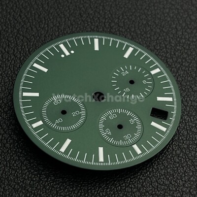 Green 31.5mm Modified Watch Dial Accessory for VK63 Quartz Movement