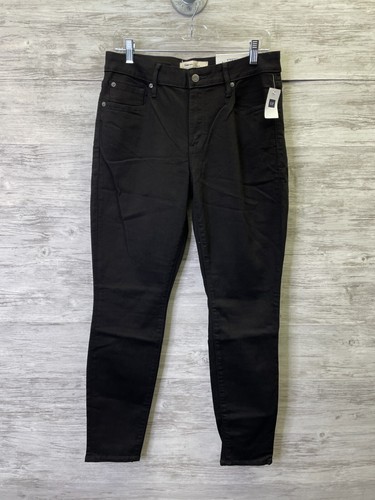 Gap 1969 Skinny Jeans 31 Damen Schwarz Denim Curvy Stretch Mid Rise