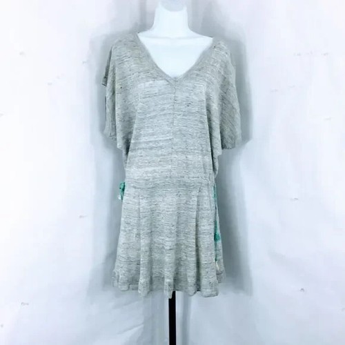 Zadig & Voltaire Vestido Suéter Ligero Gris Cuello en V Lino Rifle Vestido Talla XS - Imagen 1 de 14