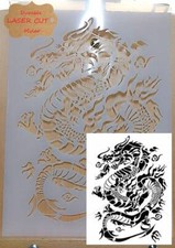 Eastern Dragon stencil Airbrush art stencil artists dragon eastern template
