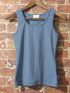 MARIMEKKO-Ritva-Falla-sz-S-Blue-Black-Striped-Sleeveless-Top-Tank-M-Sport-Shirt
