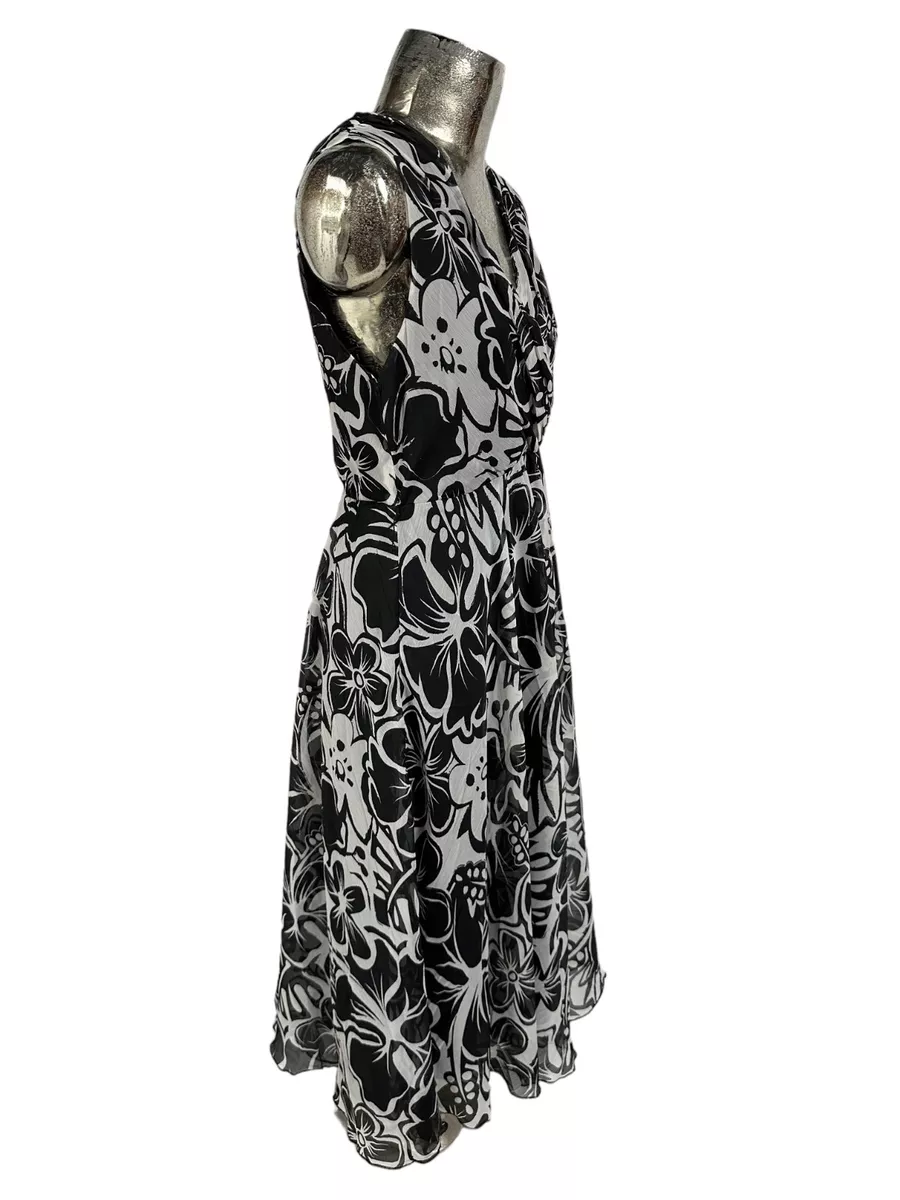 CASAMIA Dress Size M 14 Black White Floral Womens NEW EU42 RRP