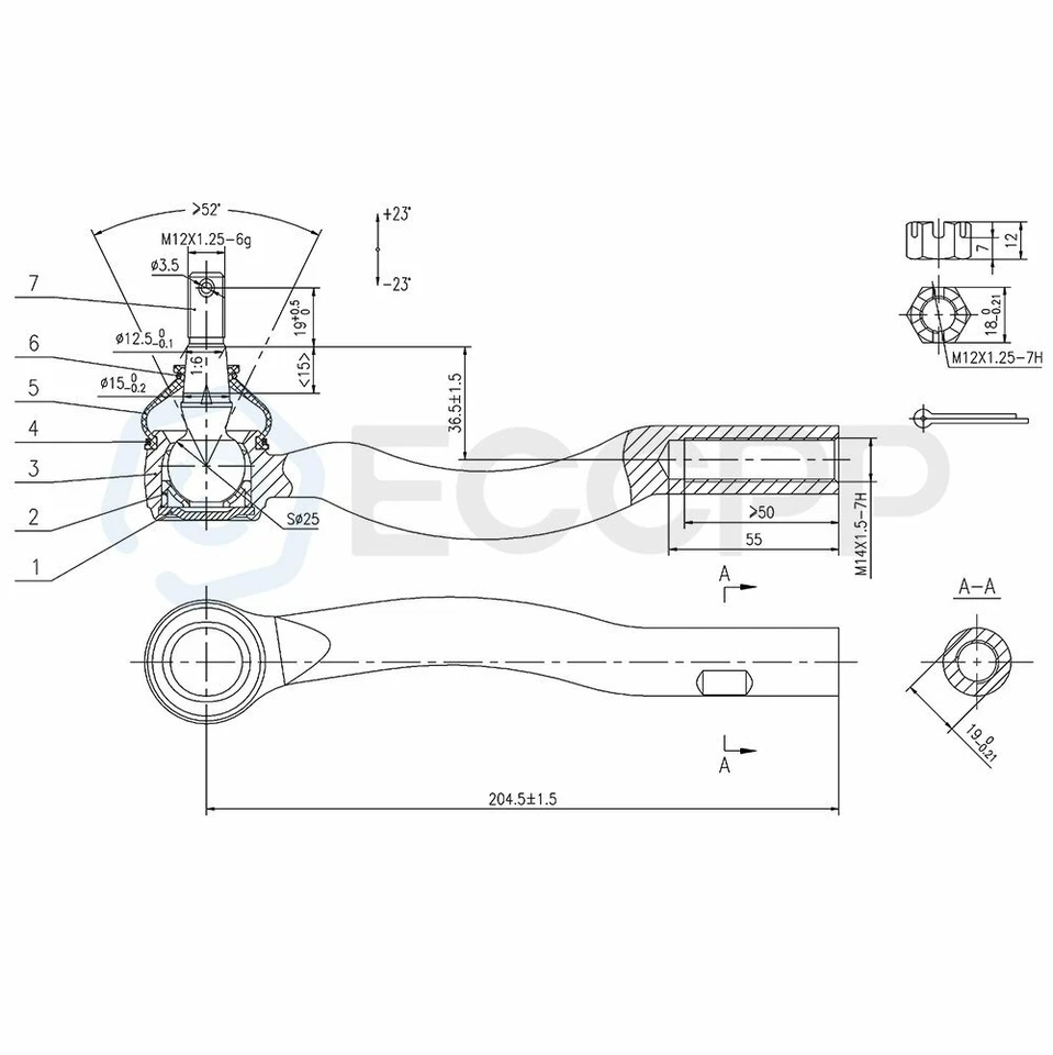 Fits 1991-1997 Toyota Previa 6set Front Lower Ball Joints Inner Outer Tie Rods - Image 2 of 4