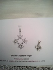 Zirkon- Silber Anhänger. Juwelo. Gebraucht