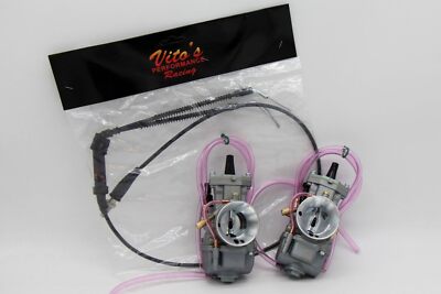 2 x Yamaha Banshee 28mm 28 Mil Larger Carbs Carburetors PWK + Vito's thumb cable