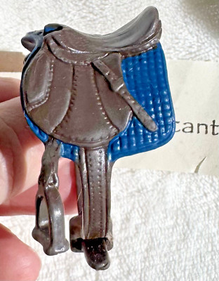 Schleich Saddle Set: Blue & Chocolate Brown/ BRIDLE Halter with lead NEW SEALED