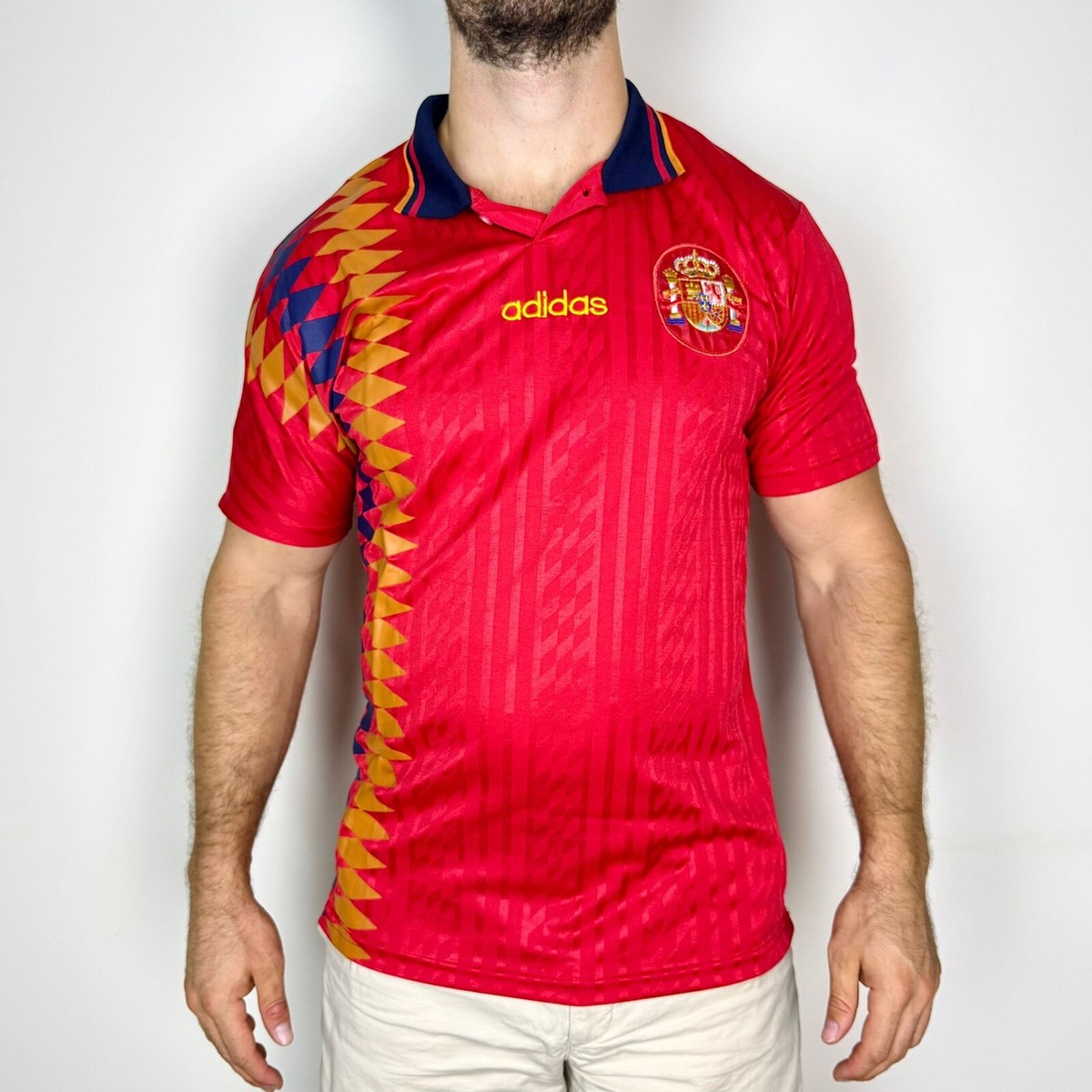 Spain 1994 adidas football shirt soccer jersey M | eBay