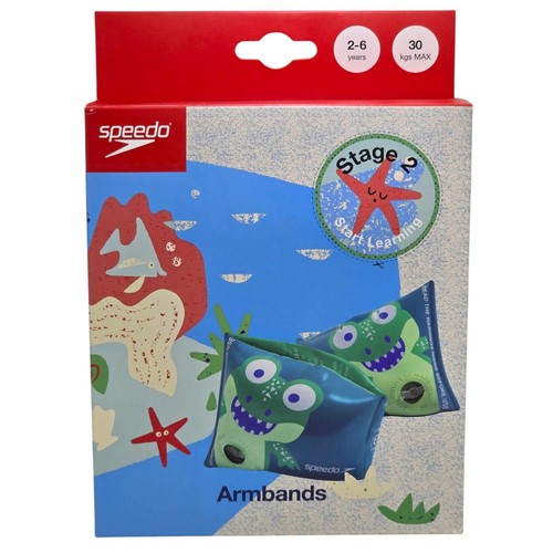 Speedo Armbands - 2-6 Year Olds - Blue & Green Crocodile Boys Girls Stage 2 - Picture 2 of 5