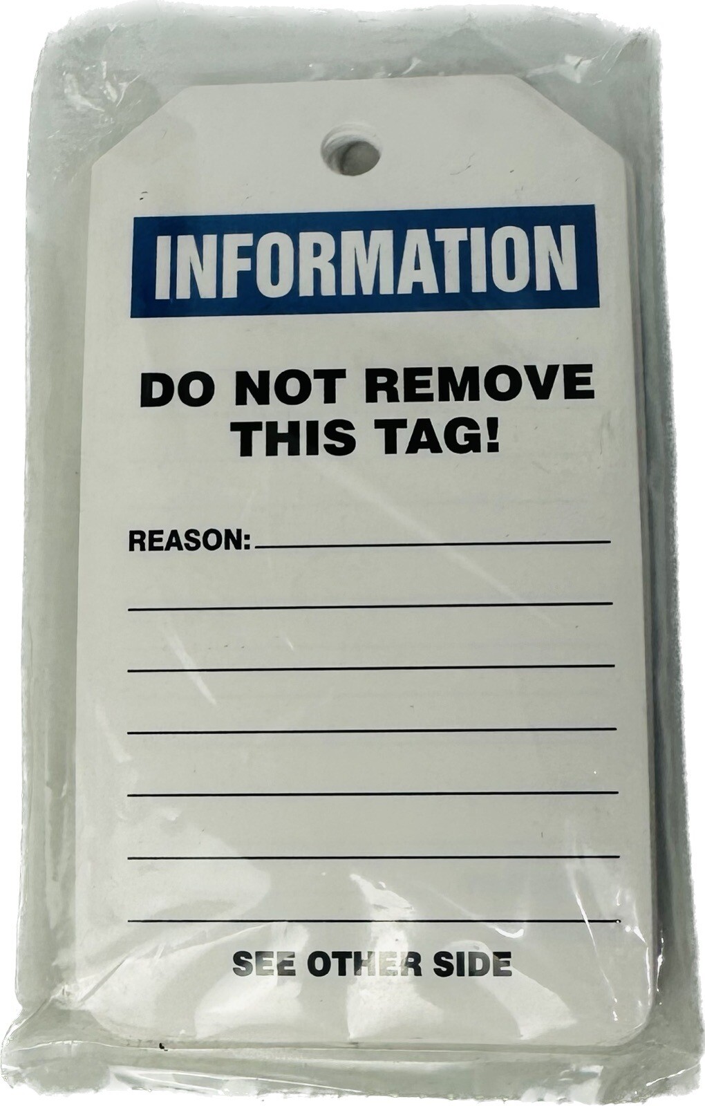 25 Pcs Safety Tag “Information” 5-3/4 x 3-1/4” in Plastic Safety Tags ...