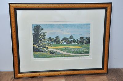 Luis Torres De La Haba ''12th at Flamboyan'' Golf Course Signed Serigraph Framed