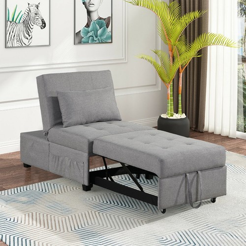 4-IN-1 Convertible Sofa Bed Folding Sleeper Chair Leisure Recliner Lounge Couch - Picture 3 of 33
