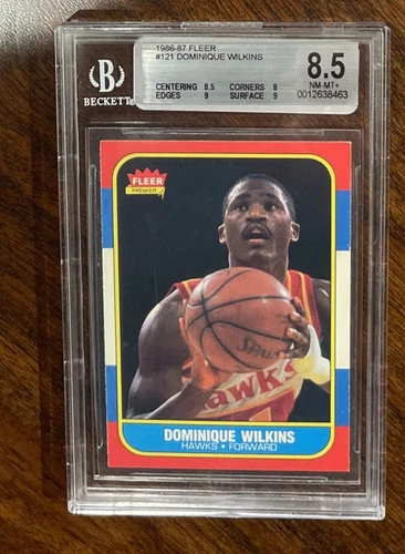 1986 FLEER BASKETBALL #121 DOMINIQUE WILKINS RC BGS 8.5 W/ MINT 9 EDGES SURFACE
