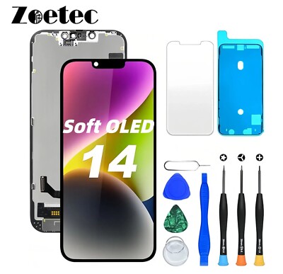 Soft OLED für iPhone 14 Bildschirm Ersatz Display Digitizer mit Reparaturset