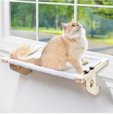 Cat Sill Window Perch Sturdy Cat Hammock Window Seat w Wood  Metal Frame 24.4  