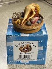 Our America Gift Seashell Shell Candle Jar Topper NE426 Used