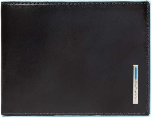 PIQUADRO Blue Square Portafogli, 12 cm - NERO, finiture Azzurro - Foto 1 di 6