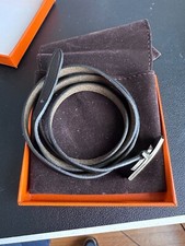 Hermes Double Wrap Leather Buckle Bracelet
