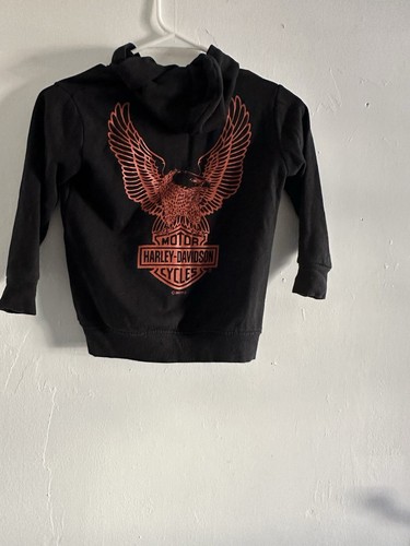 Harley Davidson Sweater Zipper Boys Size 4/5 Black - Picture 2 of 5
