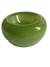 Handcrafted & Mouthblown In Poland Candleholder Celedon Green Glass