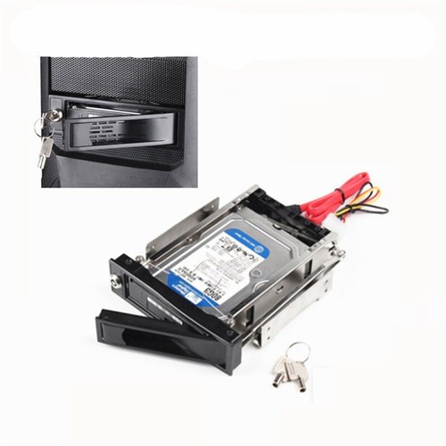 Durable 3.5" HDD To 5.25" Bay Rack Mount SATA Hard Drive Adapter Extraction Rack - Picture 5 of 6