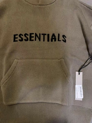 Neu mit Etikett Essentials Strick Logo Hoodie ~ Größe: S ~ schwarz & taupe (ausverkauft) - Bild 6 von 18