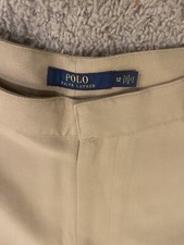 POLO Ralph Lauren Camel Lamb Suede Canvas Riding Pants Y2K Size 10 NWT MSRP 498