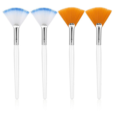 4 Pcs Facial Fan Mask Brushes, Fan Brushes Esthetician, Soft Facial Applicator B