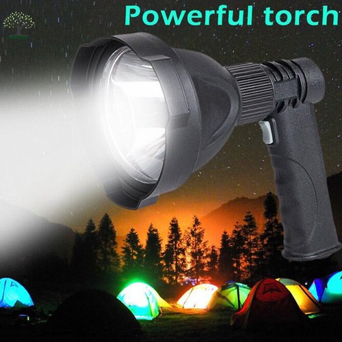 LED Hand Held Spotlight USB Rechargeable Camp Hunting Torch Lamp ...