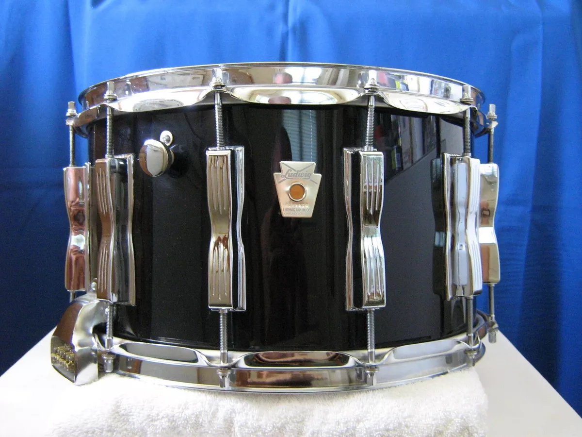 Ludwig Coliseum Snare Drum 8 x 14 Black Cortex 6ply Shell Early