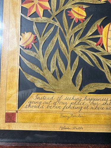 P.J Rankin Hults Pennsylvania Folk Art "Henry Beecher Poem"- Signed And Framed - Picture 12 of 16