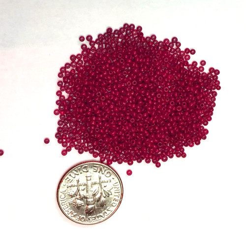 Pre-1900 Antique Micro Seed Beads-15/0 Rich Op Mulberry Red 3.4-3.9 gram bags