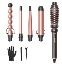 Wavytalk 5 in 1 Curling Wand Set, Multi Curl Golden Rose. NWB