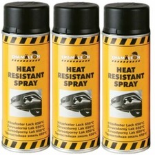 Thermolack 1K Hitzfester Lack Schwarz Spray 3x 400ml Hitzfest 650°C Chamäleon