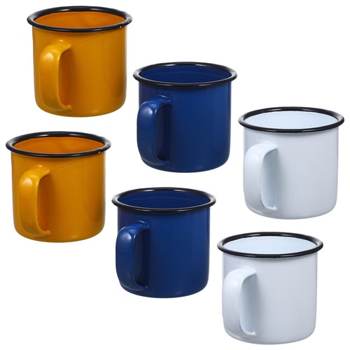  6 Pcs Vintage Enamel Mug Mini Ceramic Cup Travel Cups for Drinking - Bild 2 von 12