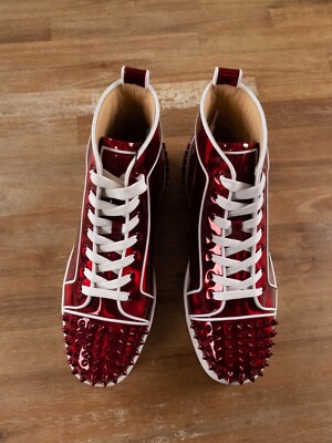 CHRISTIAN LOUBOUTIN Lou Spikes 2 Flat glossy red sneakers 8 CHRISTIAN LOUBOUTIN Lou Spikes 2 Flat glossy red sneakers 8