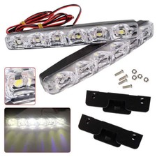 2pcs 12v 6 Led Daytime Running Light Drl Car Fog Day Driving Lamp Lights Kit