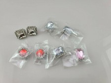 Lot of 8 Silver with Crystals Luxury Approx 3/4" Metal Shoe Charms