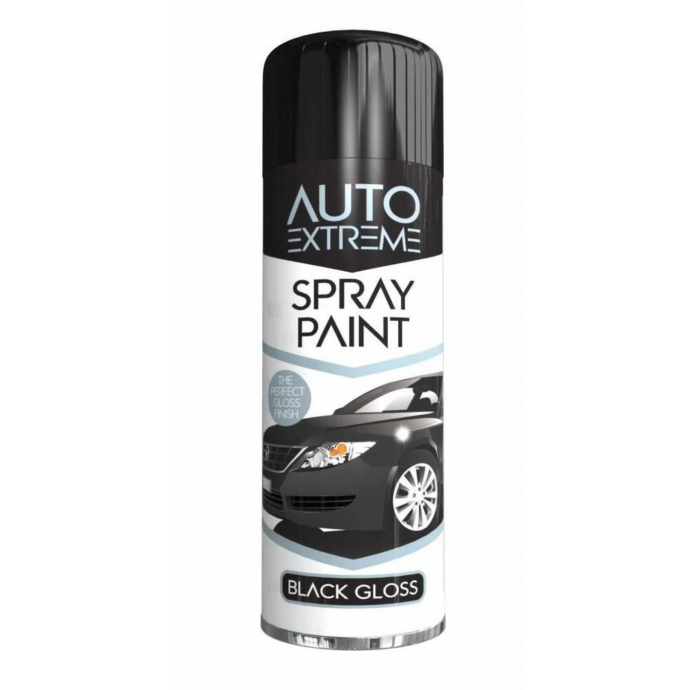 Black Gloss Spray Paint Aerosol Auto Car Van Bike Restore Metal