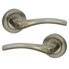Satin Nickel Internal Door Handles – Lever on Rose, Latch, Bathroom & Lock Sets