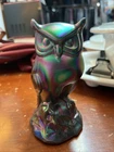 Fenton art glass 95th Anniversary amethyst carnival glass owl figurine