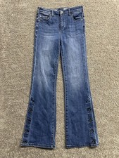 Pilcro  the Letterpress Anthropologie Sz 27 High Rise Bootcut Button Hem 28x32