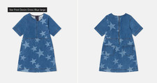 Stella McCartney kids Star Print Denim Dress size 12 years color blue NWOT $149